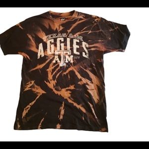 Texas ATM Aggies Reverse Tie Dye Grunge T-Shirt